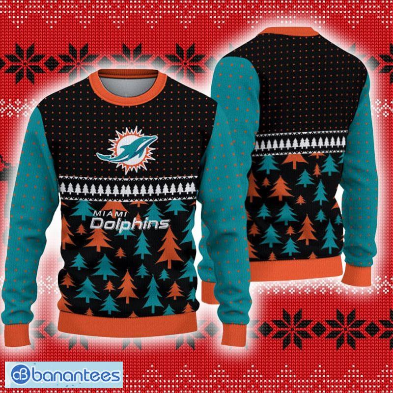 Miami Dolphins Christmas Pattern 3D Decorate Knitted Sweater For Winter -  Banantees