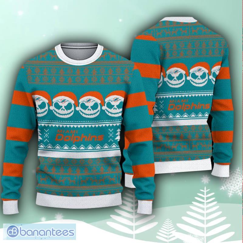 Sweater Snow Team Logo Miami Dolphins Ugly Christmas Sweater - Banantees