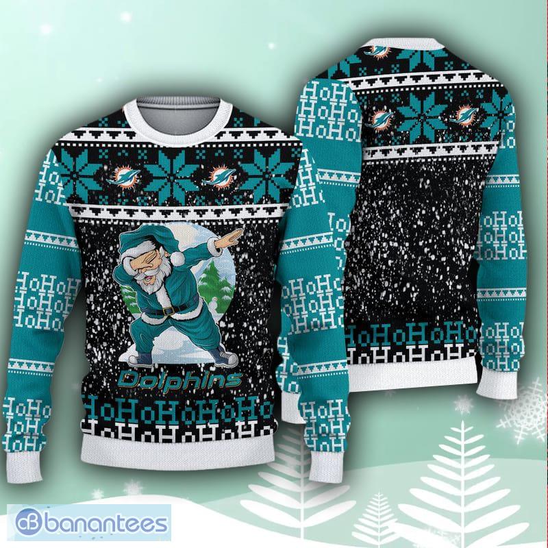 Sweater Snow Team Logo Miami Dolphins Ugly Christmas Sweater - Banantees