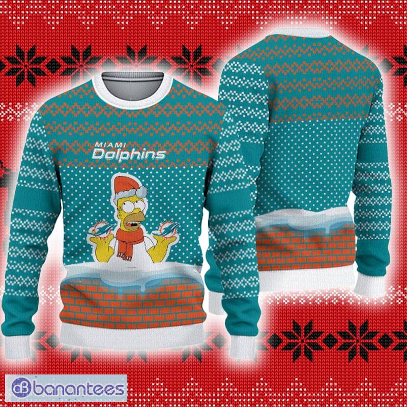 Miami Dolphins Christmas Simpson Ugly Sweater For Men Women - Banantees