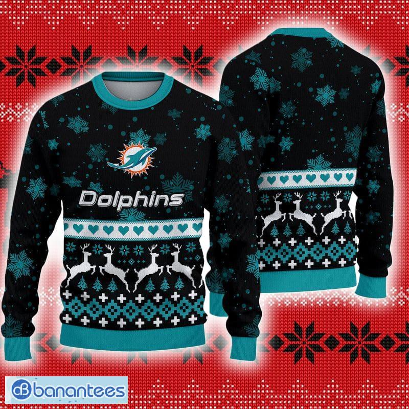 Miami Dolphins Christmas Snow Ugly Sweater For Men Women - Banantees