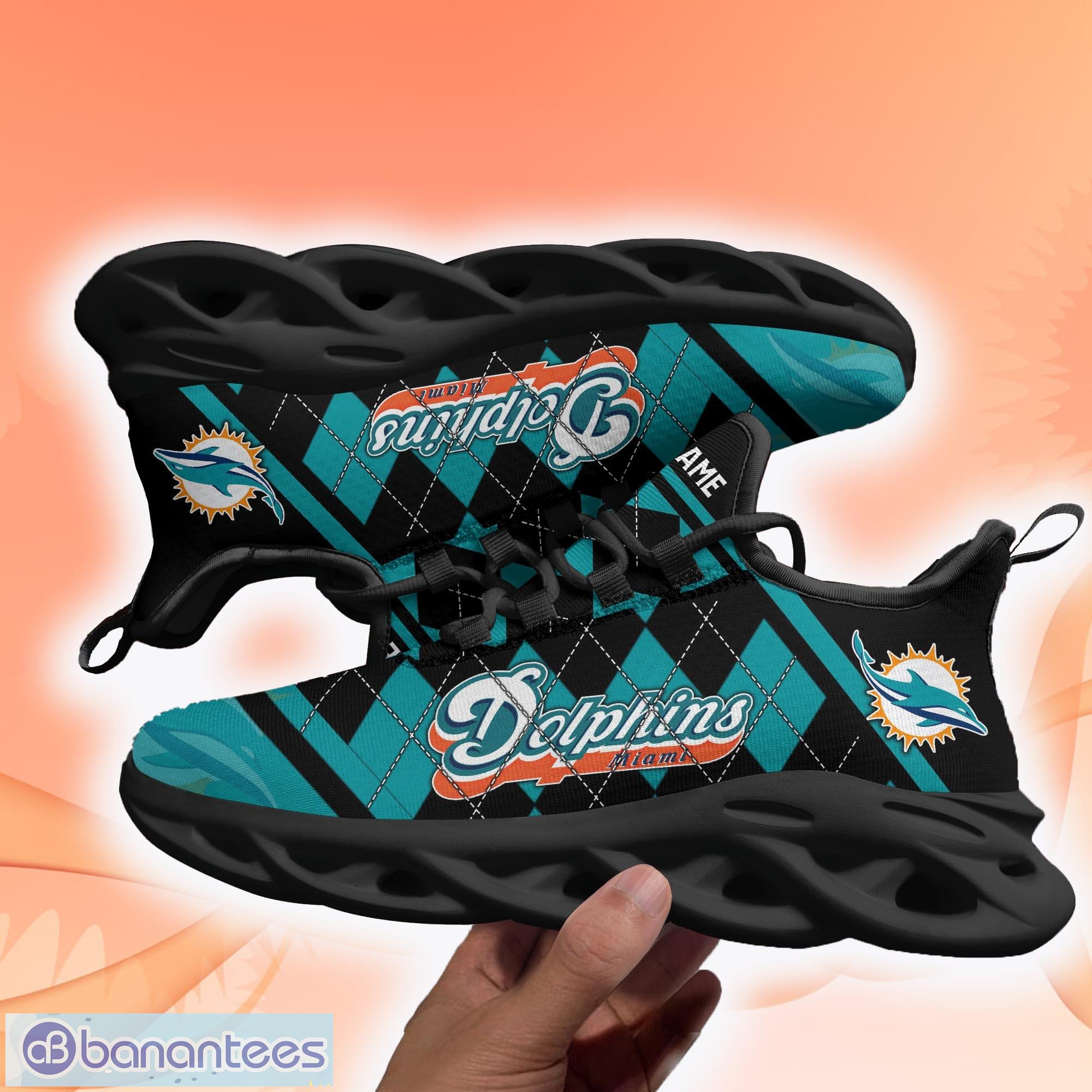 Miami Dolphins NFL Symbol Max Soul Sneakers Running Shoes - Banantees