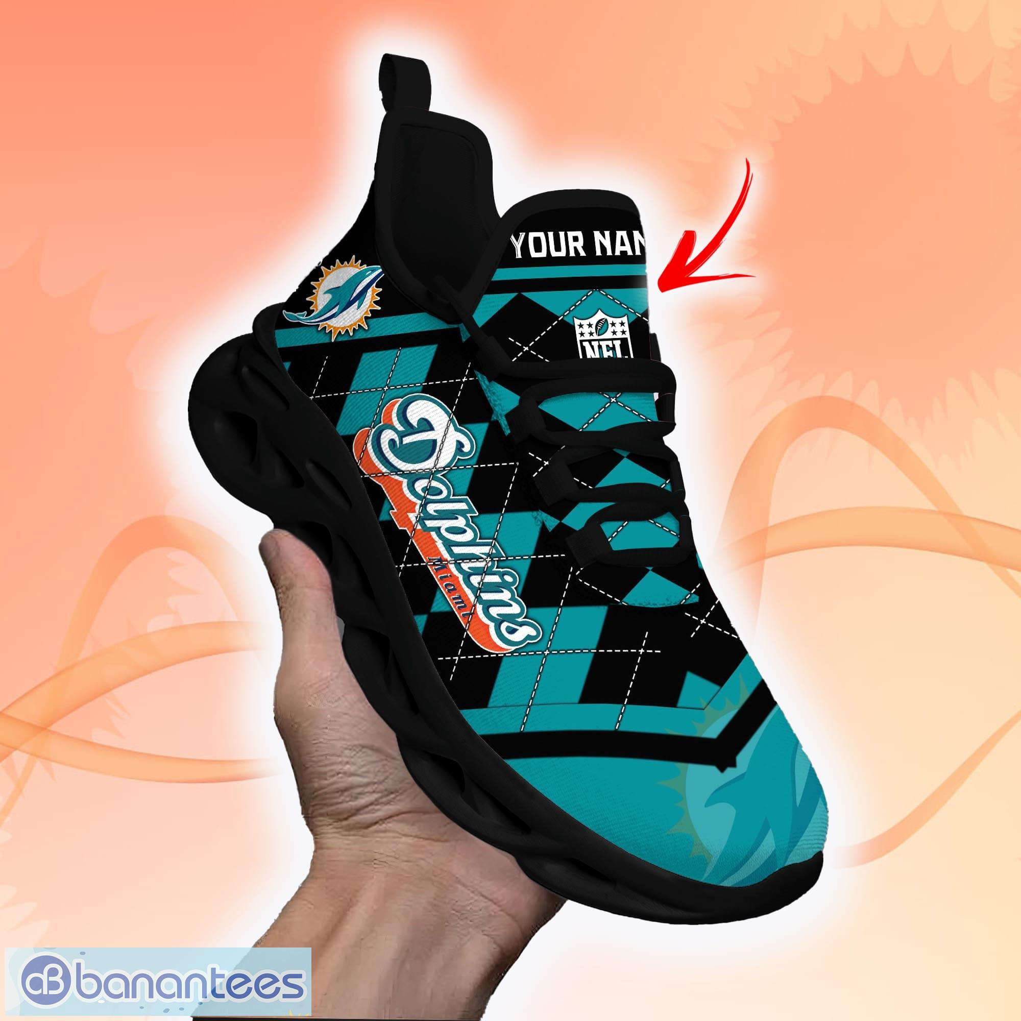 Miami Dolphins NFL Chunky Caro Sneakers Christmas Custom Name Max