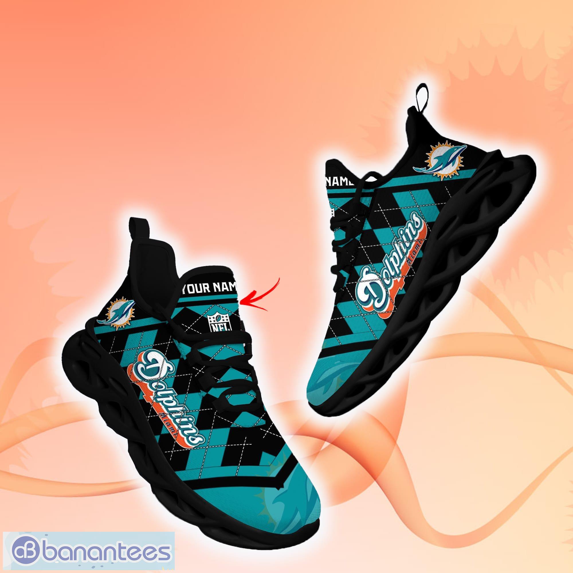 Miami Dolphins NFL Custom Name Unique Max Soul Shoes Gift For Fans