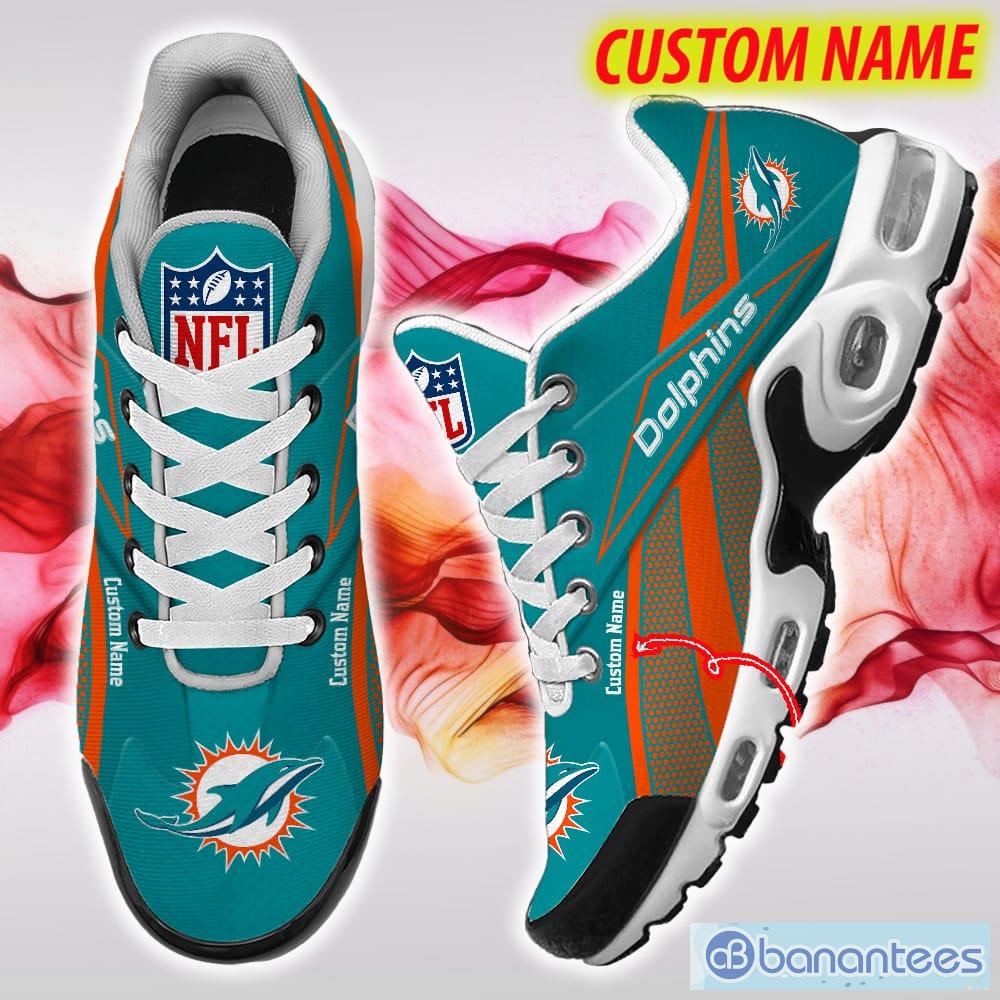 Miami Dolphins Premium NFL Team Sneakers Custom Name Air Cushion Shoes For  Fans - Banantees