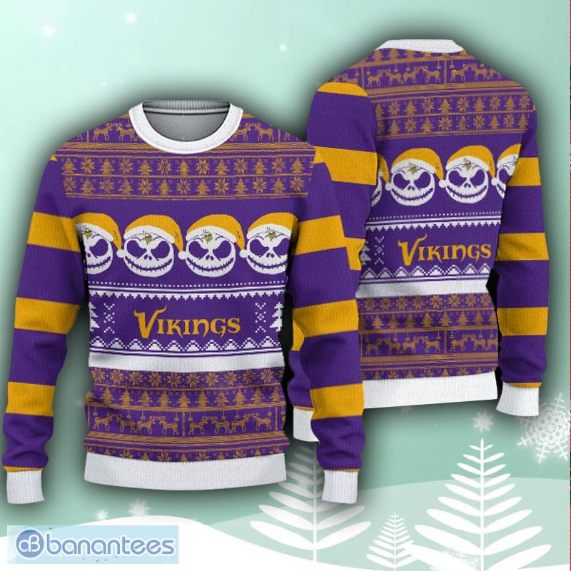 Minnesota Vikings Christmas Reindeers Pattern Ugly Sweater For Men Women -  Banantees