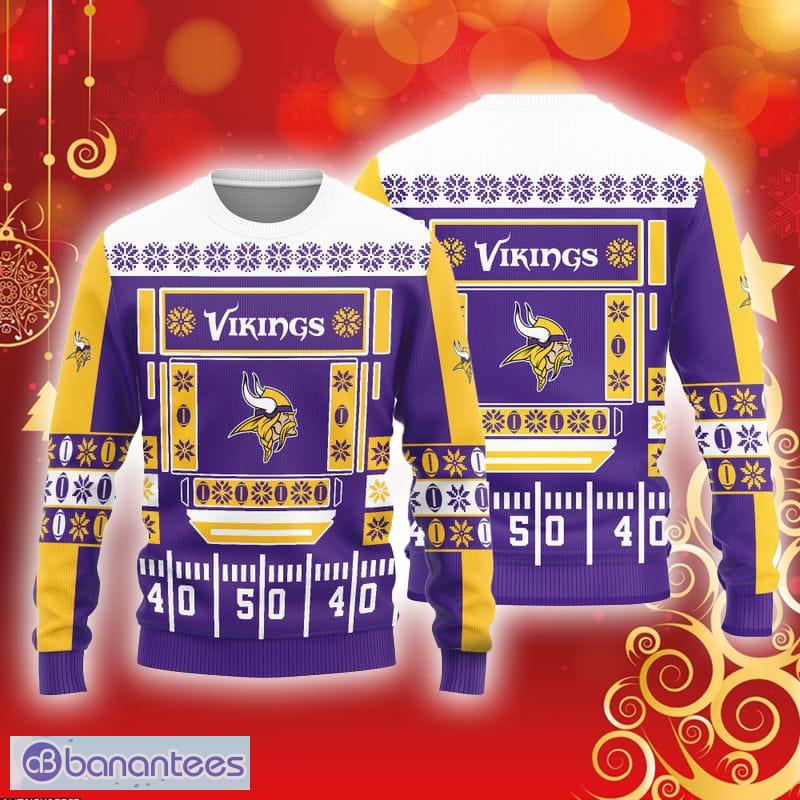 Minnesota Vikings Christmas Santa Claus Pattern Ugly Sweater For Men Women  - Banantees