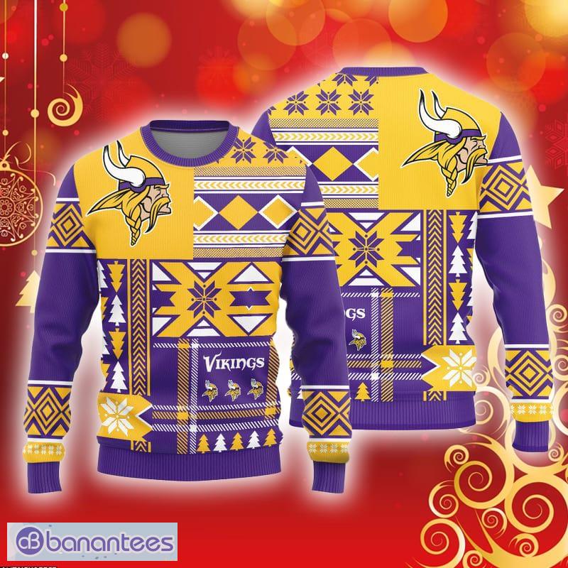 Minnesota Vikings Logo Knitted Snowflakes Pattern Ugly Christmas Sweater -  Banantees