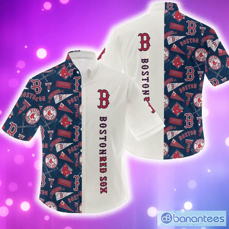 MLB Boston Red Sox Logo Hot Hawaiian Shirt Gift For Men And Women Color  White - Banantees
