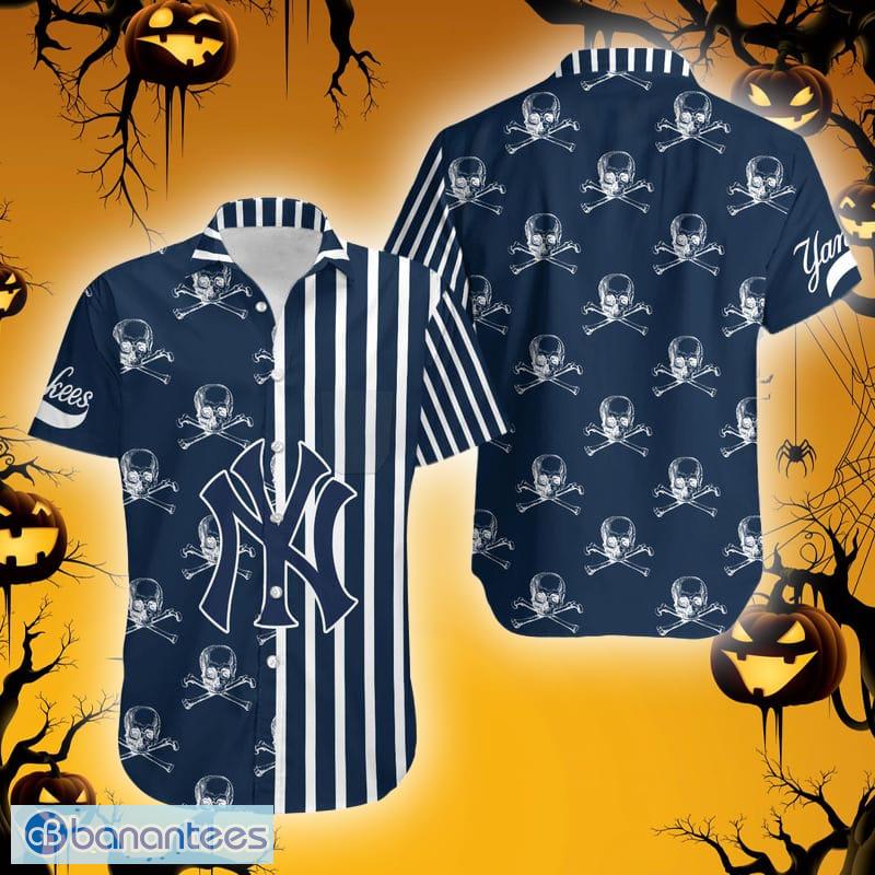 MLB New York Yankees Skull Pattern Danger Hawaiian Shirt For