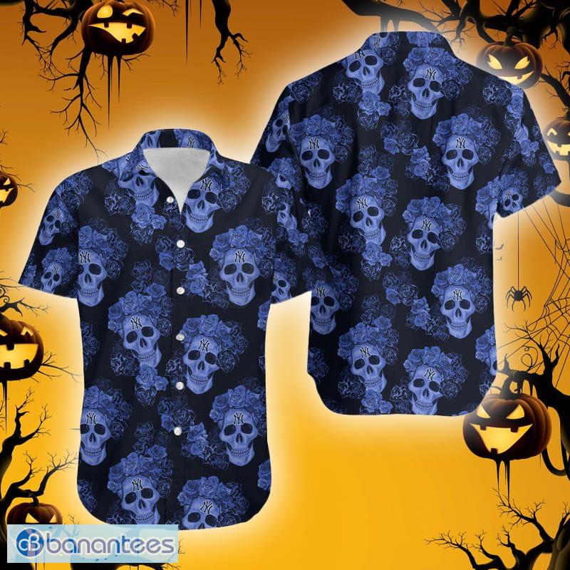 MLB New York Yankees Skull Pattern Funny Hawaiian Shirt Gift Halloween -  Banantees