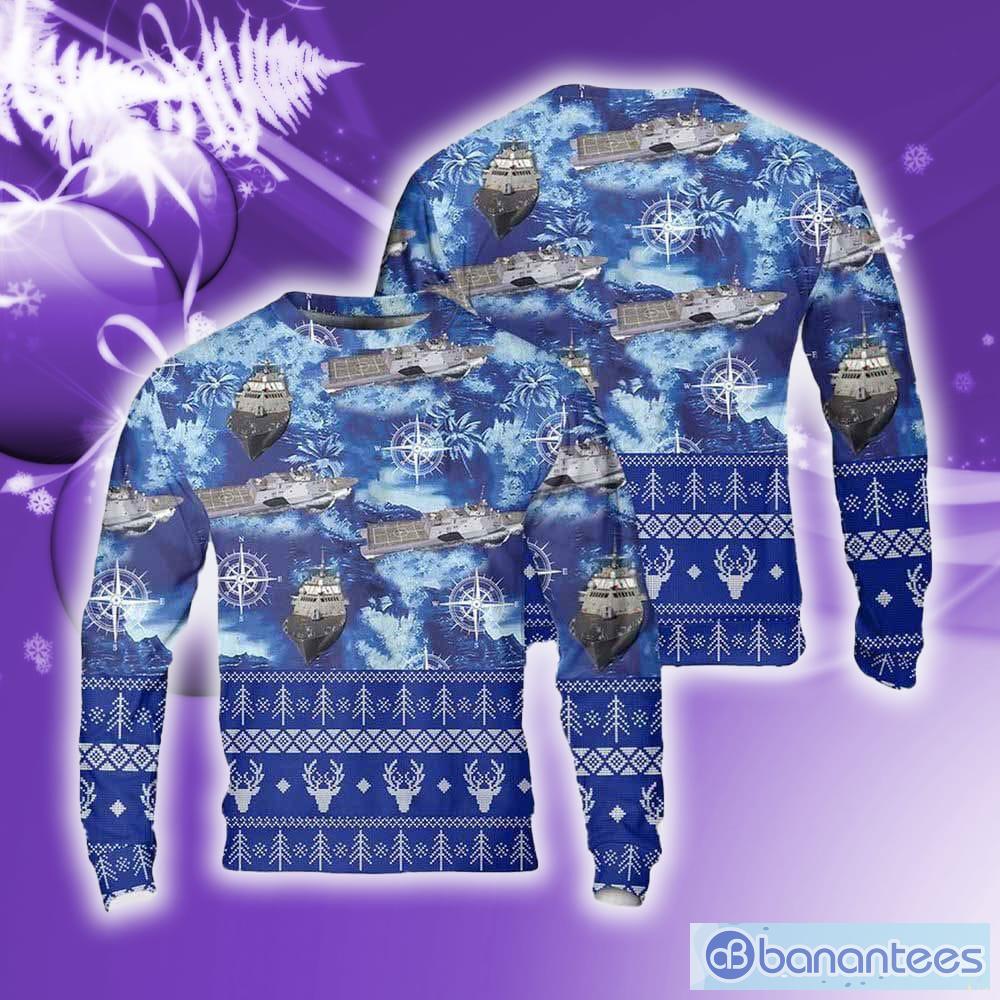 Navy USS Freedom Ugly Christmas Sweater Gift For Men And Women - Banantees