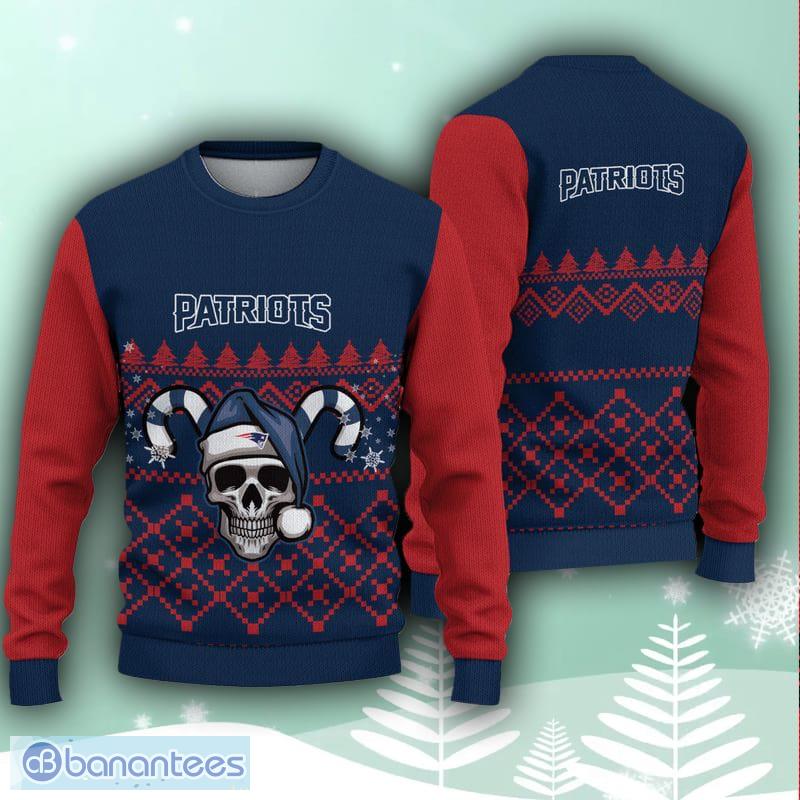 NFL New England Patriots Custom Name And Number Ugly Christmas Sweater  Christmas Gift For Sport Team - Banantees