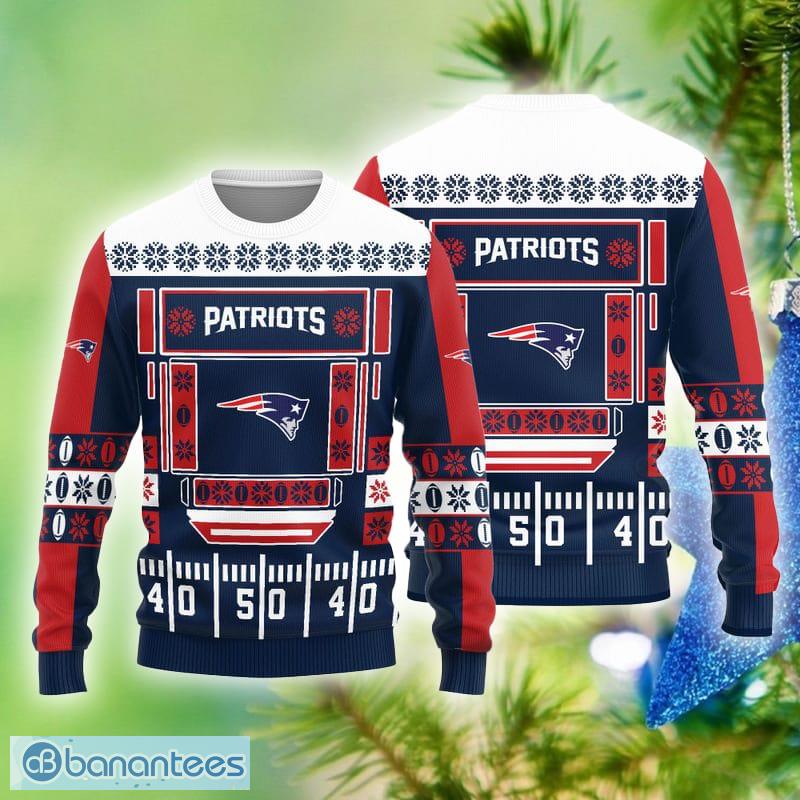 New England Patriots Logo Knitted Ball Snowfalke Pattern Ugly