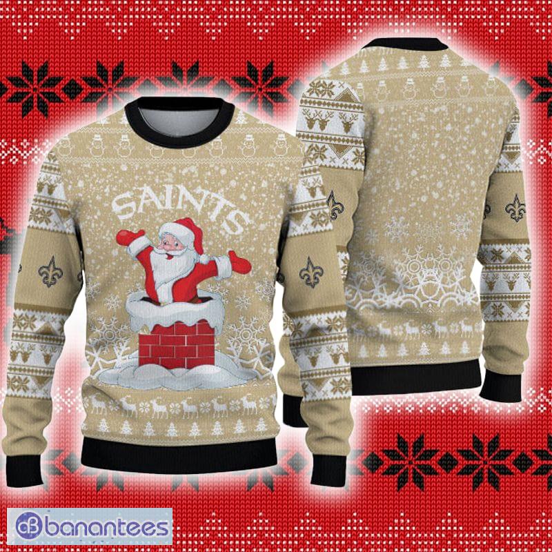 New Orleans Saints Logo Sport Team Christmas Reindeers Pattern Ugly  Christmas Sweater