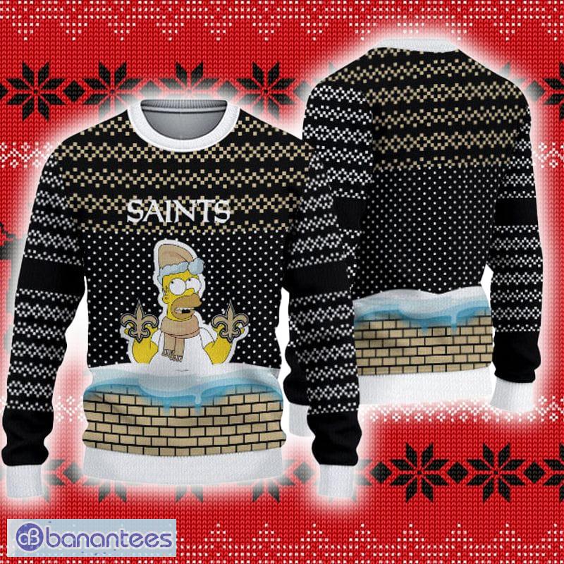 NFL New Orleans Saints Printed Santa Claus Ho Ho Ho Show Team Spirit Ugly  Christmas Sweater - Banantees