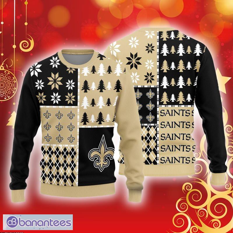 New Orleans Saints Snowflakes Pattern Ugly Christmas Sweater