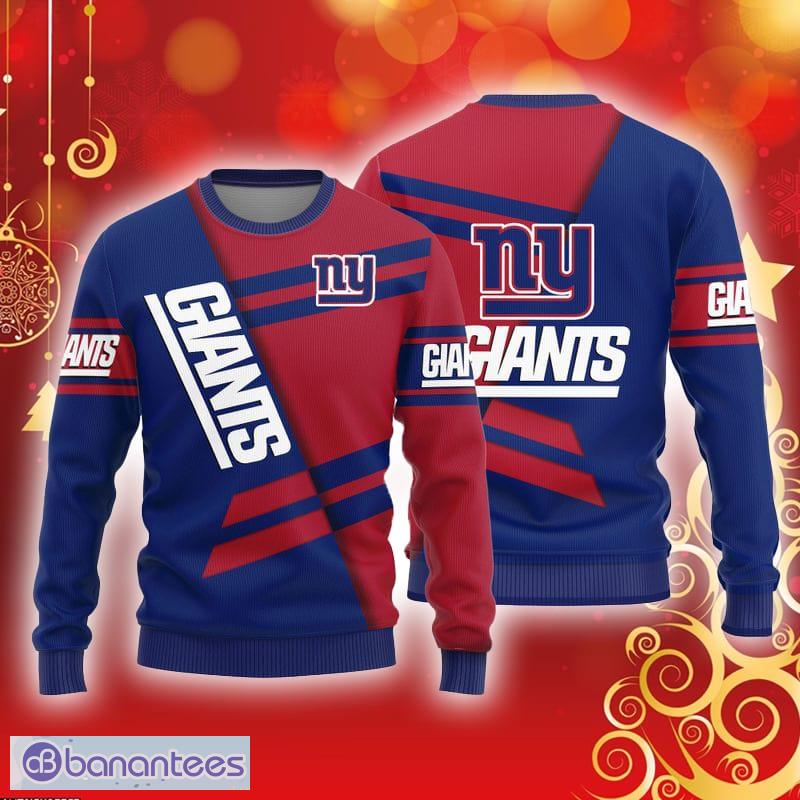 New York Giants Logo Knitted Pattern Ugly Christmas Sweater - Banantees