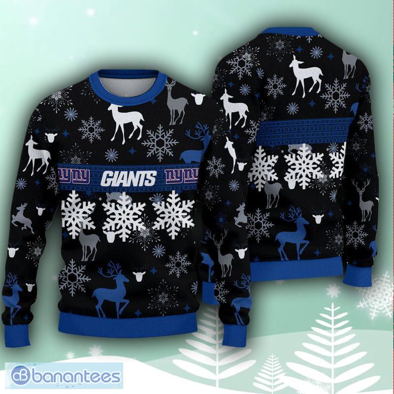 New York Giants Basic Pattern Ugly Christmas Sweater - Banantees