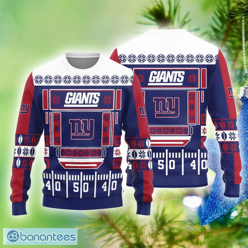 New York Giants Skull Candy Cane Pattern Ugly Christmas Sweater Xmas Gift