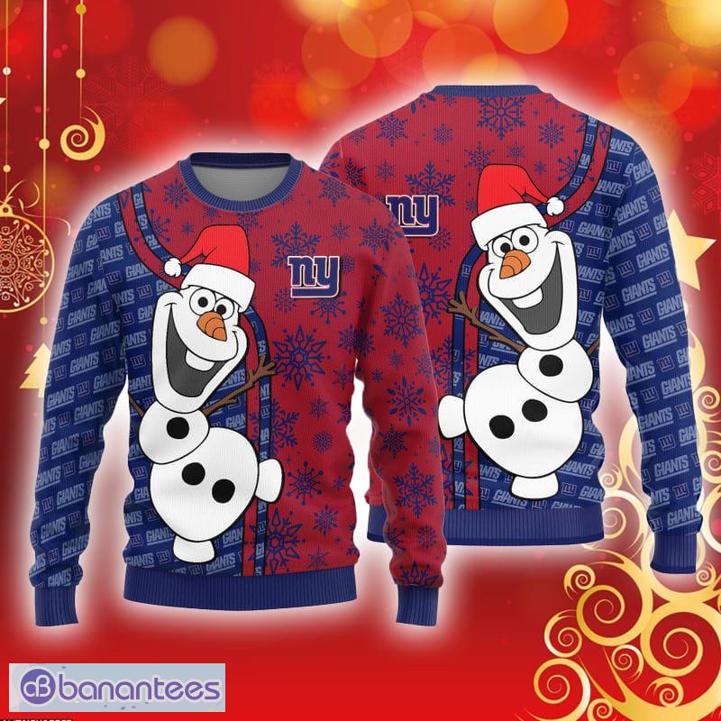 New York Giants Teams Snowflakes Pattern Knitted Sweater For