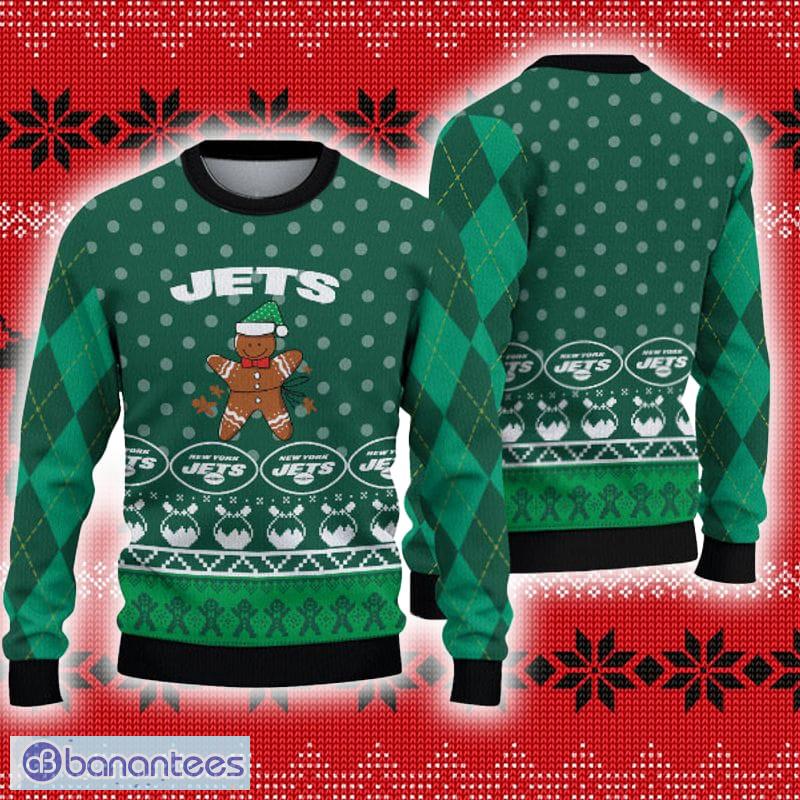 New York Jets Christmas Sweater Gingerbread Man Ugly Christmas Sweater  Christmas Gift