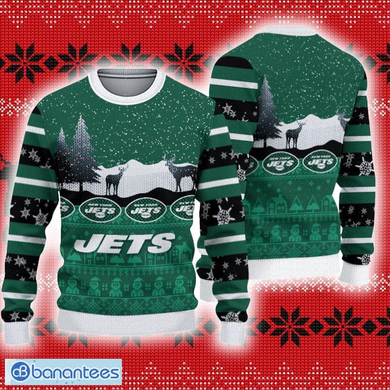 New York Jets Christmas Reindeers Pattern Ugly Christmas Sweater -  Freedomdesign