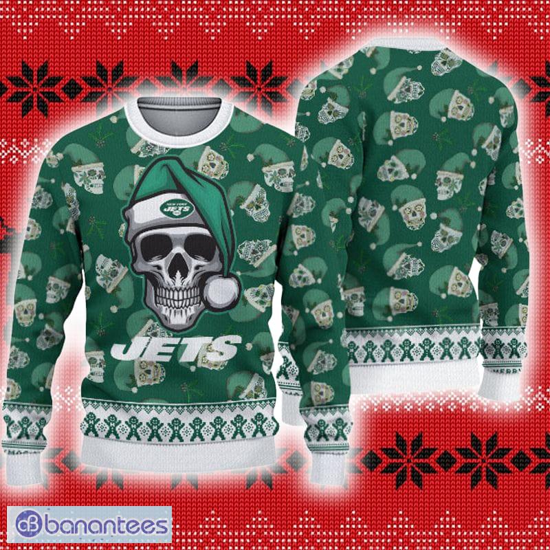 New York Jets Ugly Christmas Skull Xmas Sweater Knitwear Gift Mens Women