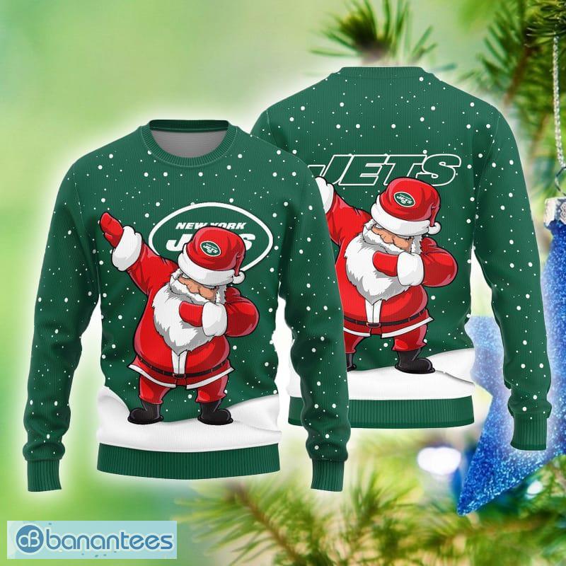 New York Jets Dab Santa Ugly Christmas Sweater - Banantees