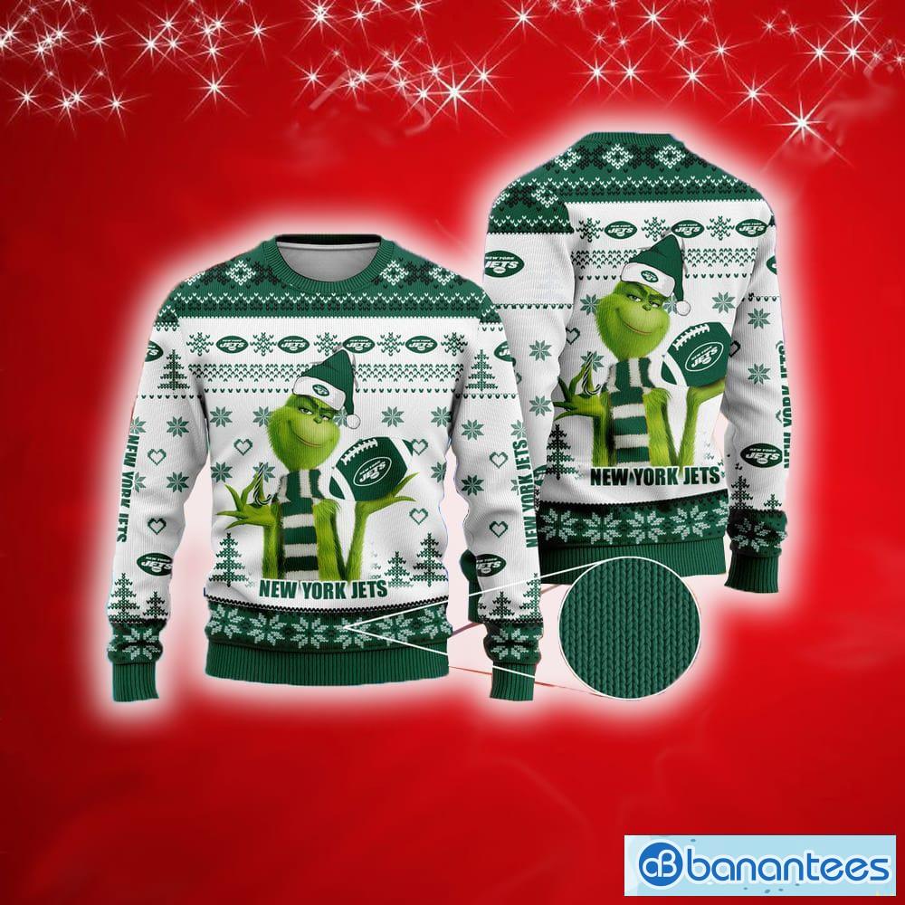 Christmas Gift For NFL Fans New York Jets Grateful Dead Christmas Gift  Pattern Ugly Christmas Sweater