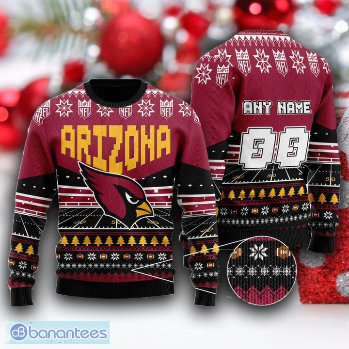 Cardinals Nfl Custom Name Number Ugly Christmas Sweater - Shibtee