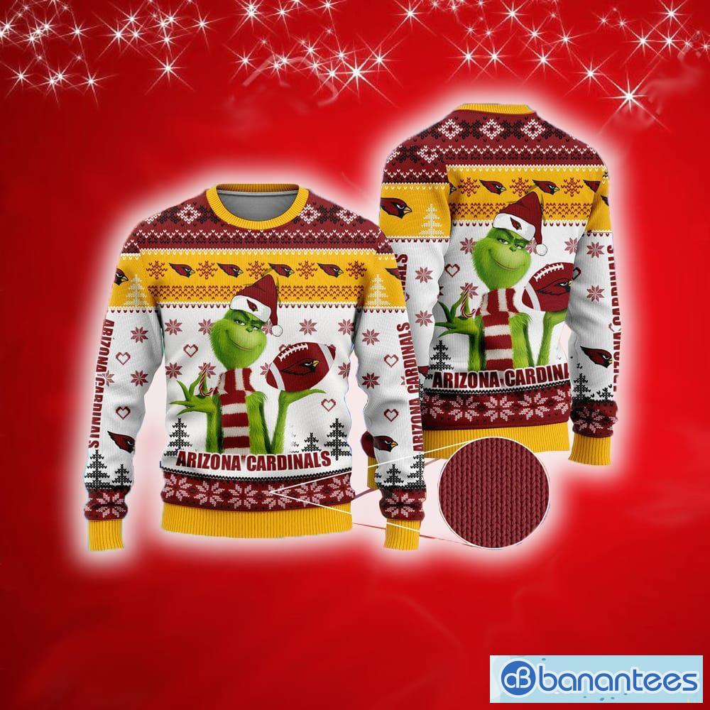 NFL Arizona Cardinals Grinch Christmas Ugly 3D Sweater For Men And