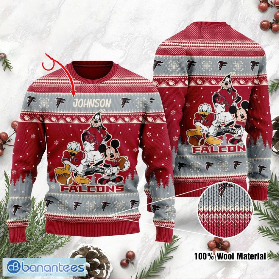 NFL Logo Atlanta Falcons Santa Claus Snowman Ugly Christmas Sweater Gift  For Fans - Banantees