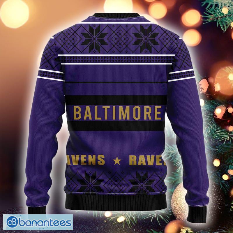 NFL Baltimore Ravens Custom Name And Number Ugly Christmas Sweater  Christmas Gift For Sport Team - Banantees