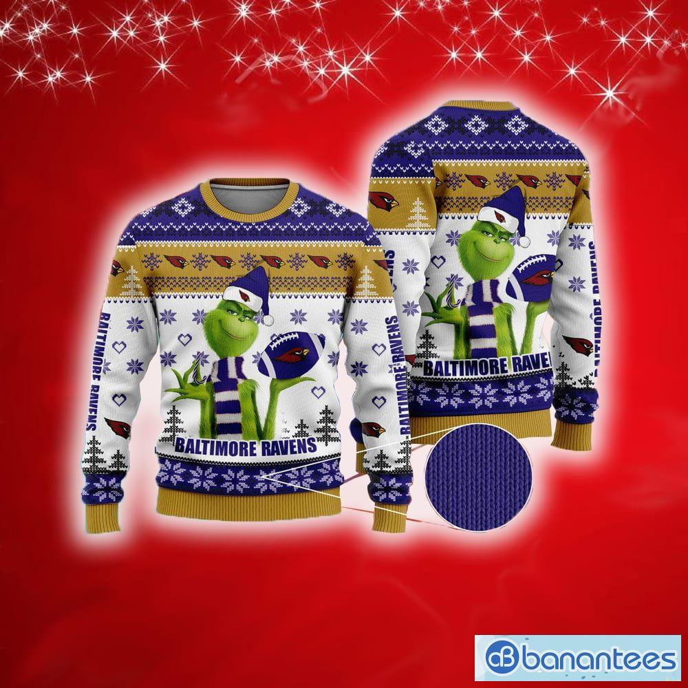 NFL Baltimore Ravens The Grinch New Ugly Christmas Sweater For Men And  Women Gift Fans - Banantees