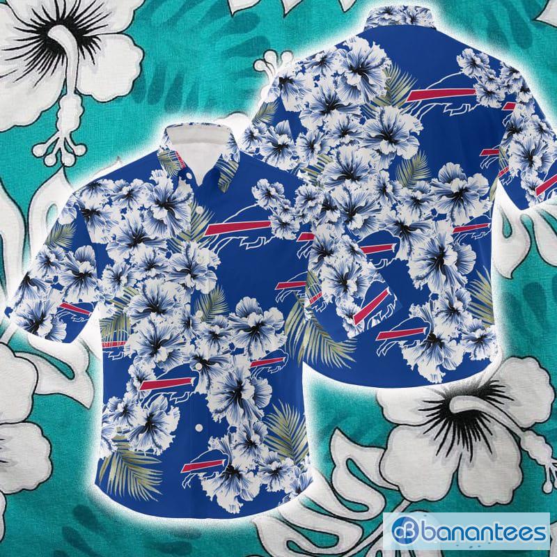NFL Buffalo Bills Hibiscus Flower Blue 3D Hawaiian Shirt For Fans