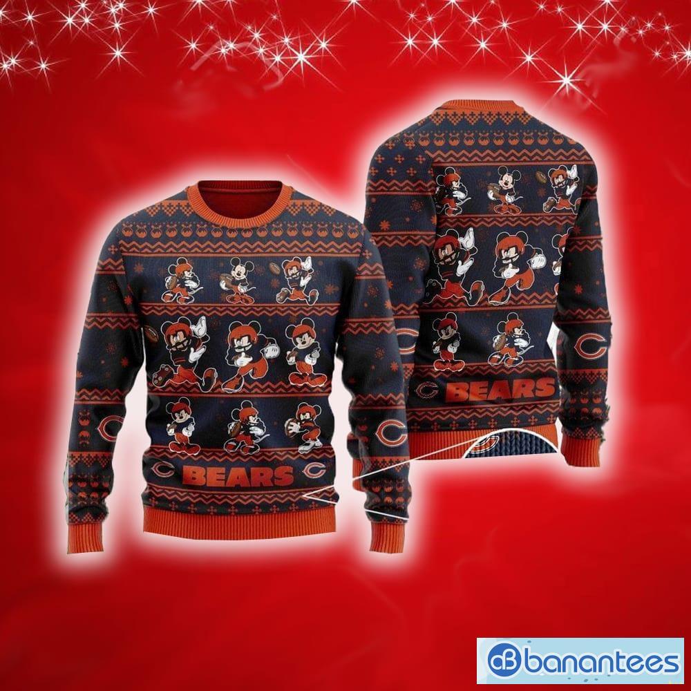 NFL Chicago Bears Mickey Mouse Disney New Ugly Christmas Sweater For Men  And Women Gift Fans - Banantees