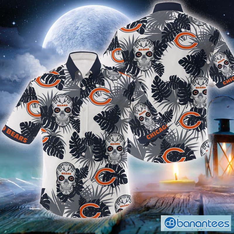 NFL Chicago Bears Skull Leaf Halloween Fans Hawaiian Shirt Gift For Men And  Women - Banantees