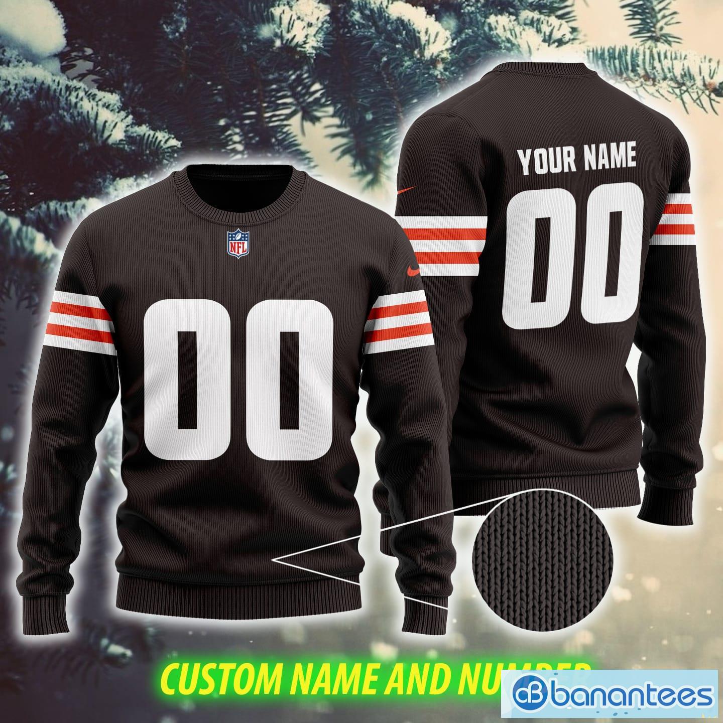 NFL Chicago Bears Custom Name And Number Christmas Gift For Fans Ugly  Christmas Sweater - Banantees