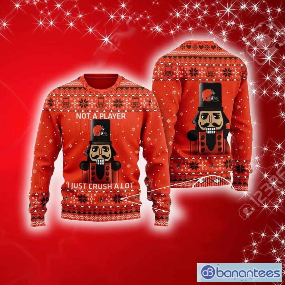 Cleveland Browns Skull Pattern Ugly Christmas Sweater - Banantees