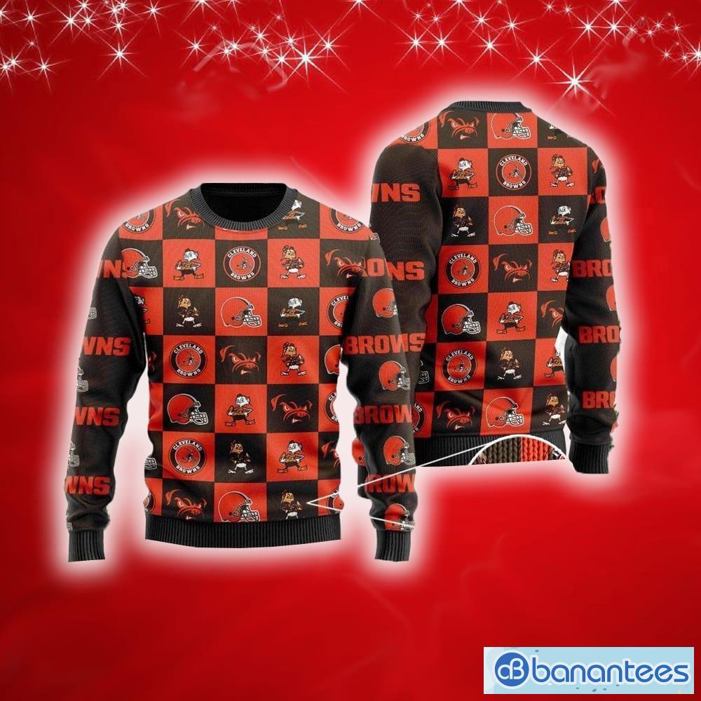 NFL Logo Ugly Christmas Sweater - Cleveland Browns Gifts For Him