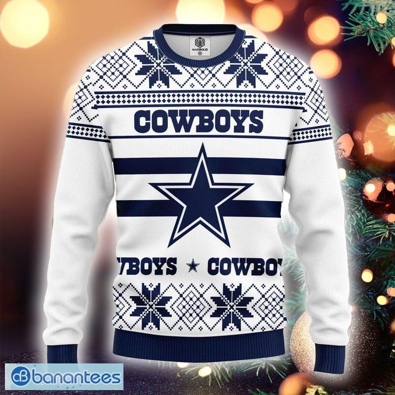 dallas cowboys ugly christmas sweater with lights
