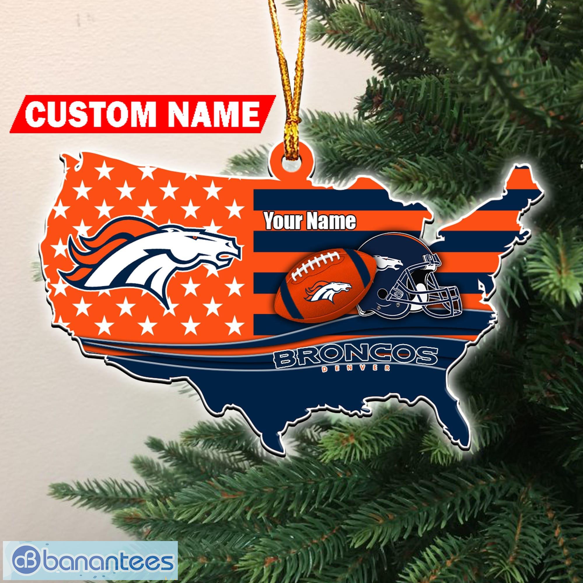 Denver Broncos Christmas Hat and Two Tree Ornaments NFL