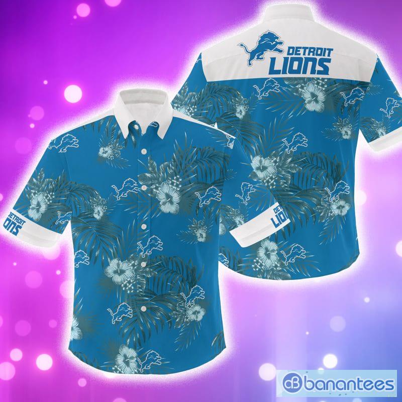 NFL Detroit Lions 3D Flowers Leaf Hawaiian Shirt Summer Hot Gift For Fans -  Banantees