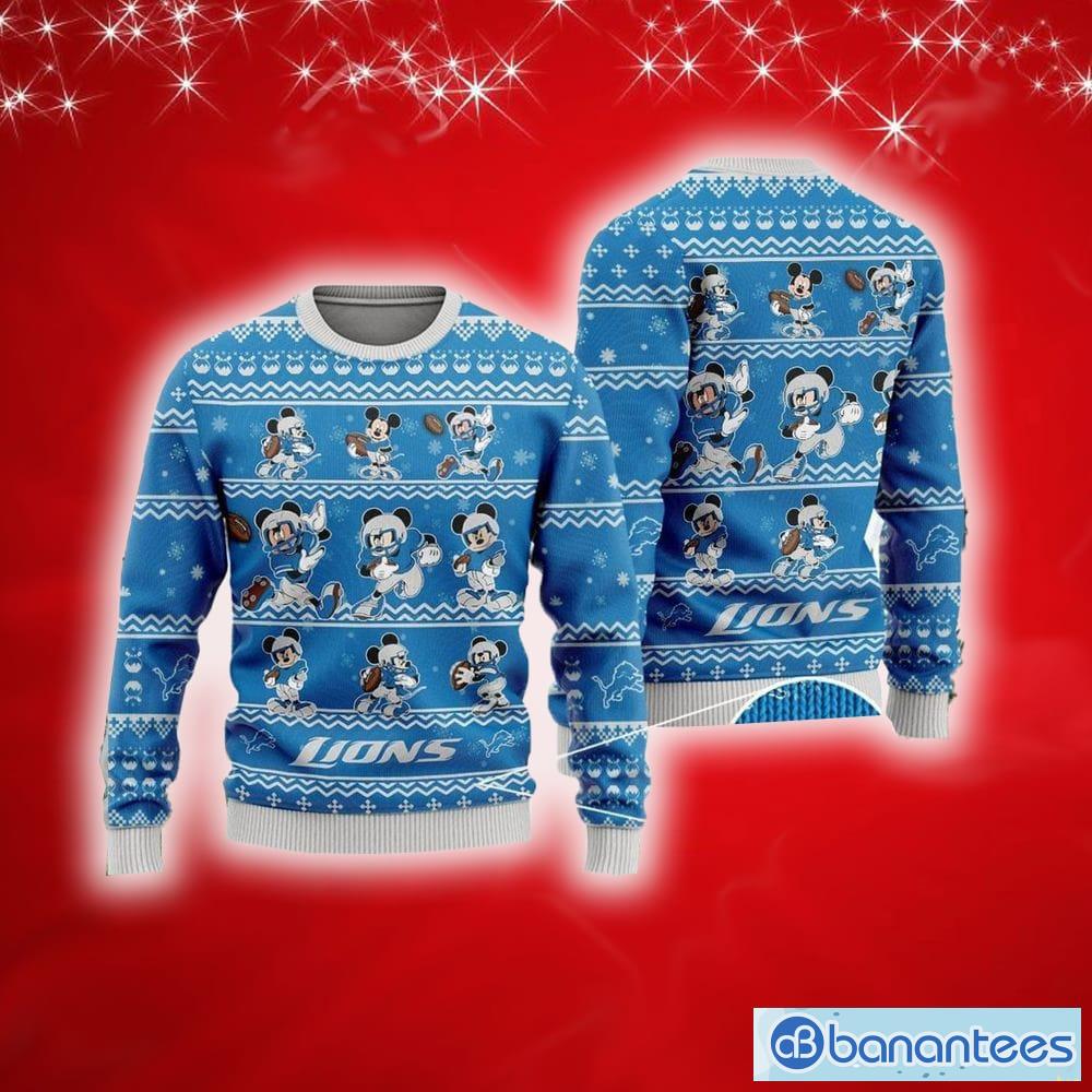 Detroit Lions Mickey Mouse Ugly Christmas Sweater, Mickey 3D Sweater -  Bring Your Ideas, Thoughts And Imaginations Into Reality Today