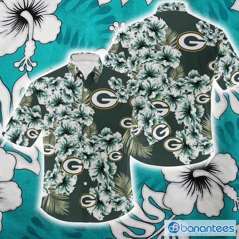 Green Bay Packers Hibiscus Button Up Shirt