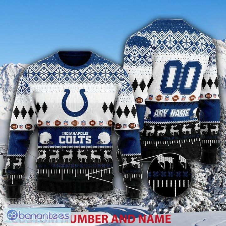 NFL Indianapolis Colts Custom Name Number Ugly Christmas Sweater - NFL Indianapolis Colts Custom Name Number Ugly Christmas Sweater