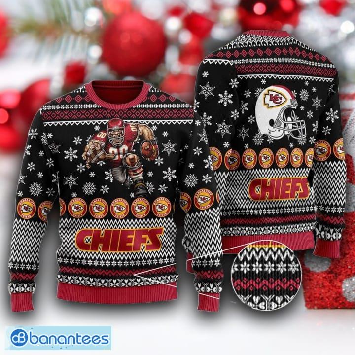 NFL Kansas City Chiefs Custom Name And Number Christmas Gift For Fans Ugly  Christmas Sweater - Banantees