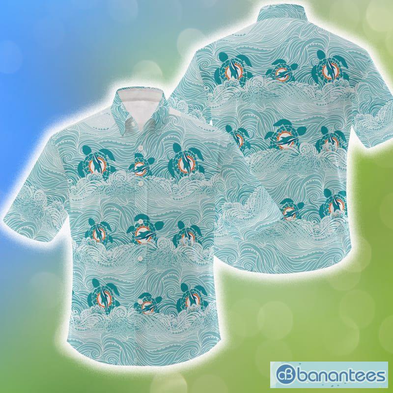 NFL Miami Dolphins 3D Flowers Leaf Hawaiian Shirt Summer Hot Gift