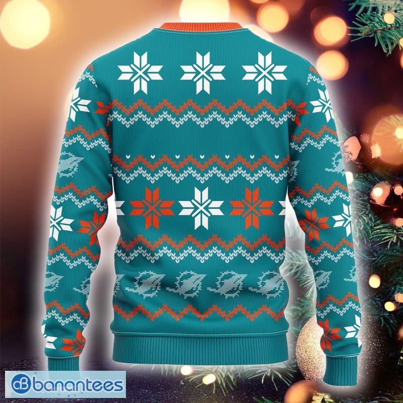 NFL Miami Dolphins Grateful Dead Ugly Christmas Fleece Sweater 3D